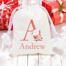 Load image into Gallery viewer, Alphabet Christmas Sack - Red Santa Red Letter