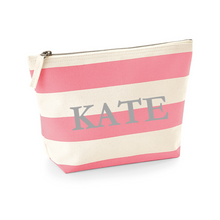 Load image into Gallery viewer, Small Pouch Pink Stripe Name