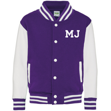 Load image into Gallery viewer, Varsity Jacket Purple/White