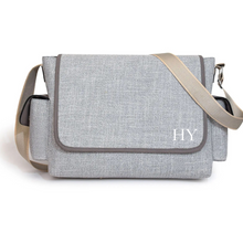 Load image into Gallery viewer, Baby Changing Bag Grey Initial