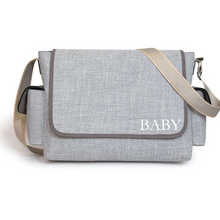 Load image into Gallery viewer, Baby Changing Bag Grey Initial