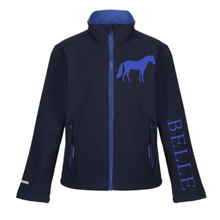 Load image into Gallery viewer, Young Rider Soft Shell Jacket - Navy/Blue