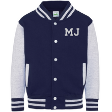 Load image into Gallery viewer, Varsity Jacket Navy/Grey