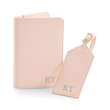 Load image into Gallery viewer, Passport and Luggage Tag Set Initials - Pink