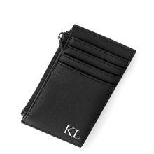 Load image into Gallery viewer, Card and Coin Holder - Black (Black Zip)