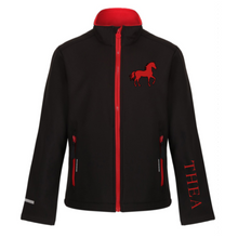 Load image into Gallery viewer, Young Rider Soft Shell Jacket - Black/Red