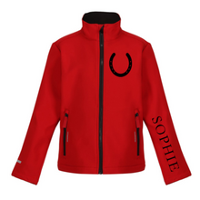 Load image into Gallery viewer, Young Rider Soft Shell Jacket - Red/Black