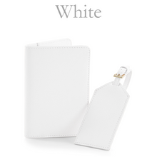 Load image into Gallery viewer, Passport and Luggage Tag Set Initials - White