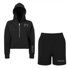 Load image into Gallery viewer, Bride Cropped Hoodie & Long Shorts Set