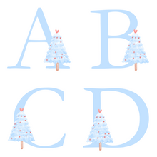 Load image into Gallery viewer, Alphabet Christmas Mug - Blue Tree Blue Letter