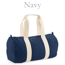Load image into Gallery viewer, Barrel Bag Navy Name