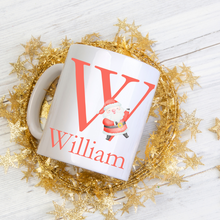 Load image into Gallery viewer, Alphabet Christmas Mug - Red Santa Red Letter