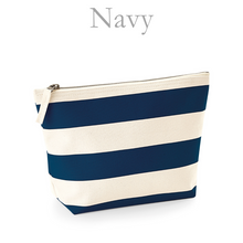 Load image into Gallery viewer, Small Pouch Navy Stripe Name