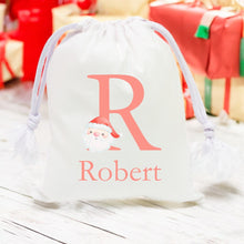 Load image into Gallery viewer, Alphabet Christmas Sack - Red Santa Face Red Letter