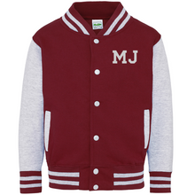 Load image into Gallery viewer, Varsity Jacket Burgundy/Grey