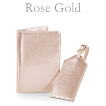 Load image into Gallery viewer, Passport and Luggage Tag Set Initials - Rose Gold