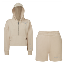 Load image into Gallery viewer, Bride Cropped Hoodie & Long Shorts Set
