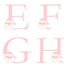 Load image into Gallery viewer, Alphabet Christmas Mug - Pink Santa Face Pink Letter