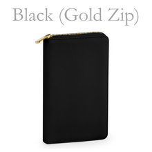 Load image into Gallery viewer, Travel Jewellery Case - Black (Gold Zip)