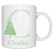 Load image into Gallery viewer, Alphabet Christmas Mug - Green Tree Green Letter