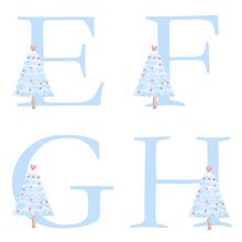 Load image into Gallery viewer, Alphabet Christmas Mug - Blue Tree Blue Letter