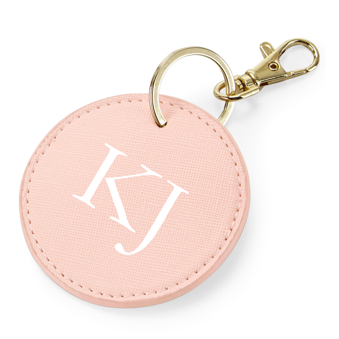 Round Keyring Initials Pink – harilie