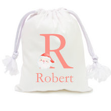 Load image into Gallery viewer, Alphabet Christmas Sack - Red Santa Face Red Letter