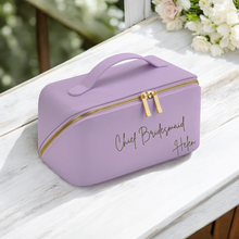 Load image into Gallery viewer, Chief Bridesmaid Lay Flat Make Up & Accessories Bag Large