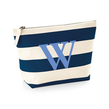Load image into Gallery viewer, Small Pouch Navy Stripe Initial