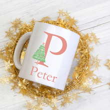 Load image into Gallery viewer, Alphabet Christmas Mug - Green Tree Red Letter