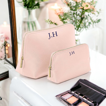 Load image into Gallery viewer, Large & Medium Make Up Bag Set with Initials