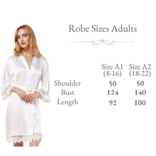 Load image into Gallery viewer, Ladies Robes - Satin with Lace Trim