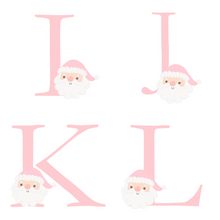 Load image into Gallery viewer, Alphabet Christmas Mug - Pink Santa Face Pink Letter