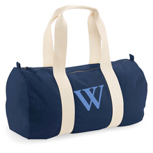 Load image into Gallery viewer, Barrel Bag Navy Initial