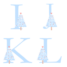 Load image into Gallery viewer, Alphabet Christmas Mug - Blue Tree Blue Letter