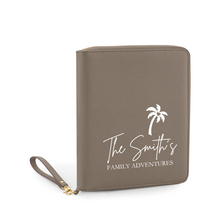Load image into Gallery viewer, Travel Document Organiser - Family Adventures Palm Tree