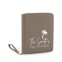 Load image into Gallery viewer, Travel Document Organiser - Family Adventures Palm Tree