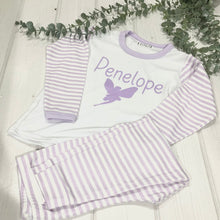 Load image into Gallery viewer, Children’s Personalised Striped Pyjamas