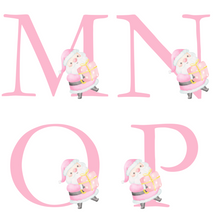 Load image into Gallery viewer, Alphabet Christmas Mug - Pink Santa Pink Letter
