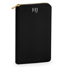 Load image into Gallery viewer, Travel Jewellery Case - Black (Gold Zip)