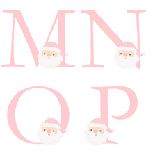 Load image into Gallery viewer, Alphabet Christmas Mug - Pink Santa Face Pink Letter