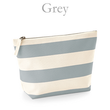 Load image into Gallery viewer, Small Pouch Grey Stripe Name