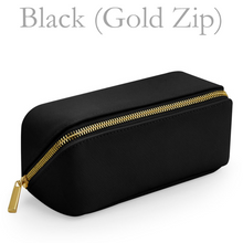 Load image into Gallery viewer, Flat Lay Make Up Bag - Black (Gold Zip) Small