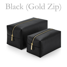 Load image into Gallery viewer, Wash Bag - Black (Gold Zip)