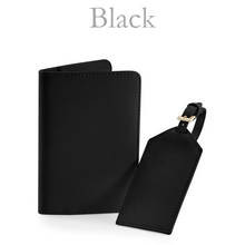 Load image into Gallery viewer, Passport and Luggage Tag Set Initial & Name - Black