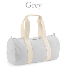 Load image into Gallery viewer, Barrel Bag Grey Initial