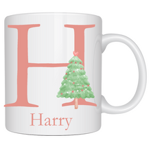 Load image into Gallery viewer, Alphabet Christmas Mug - Green Tree Red Letter
