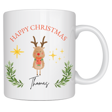 Load image into Gallery viewer, Happy Christmas Mug - Reindeer (Front)