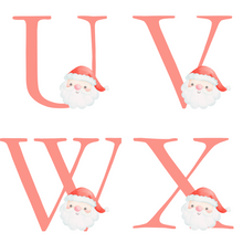 Load image into Gallery viewer, Alphabet Christmas Mug - Red Santa Face Red Letter