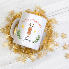 Load image into Gallery viewer, Happy Christmas Mug - Reindeer (Front)